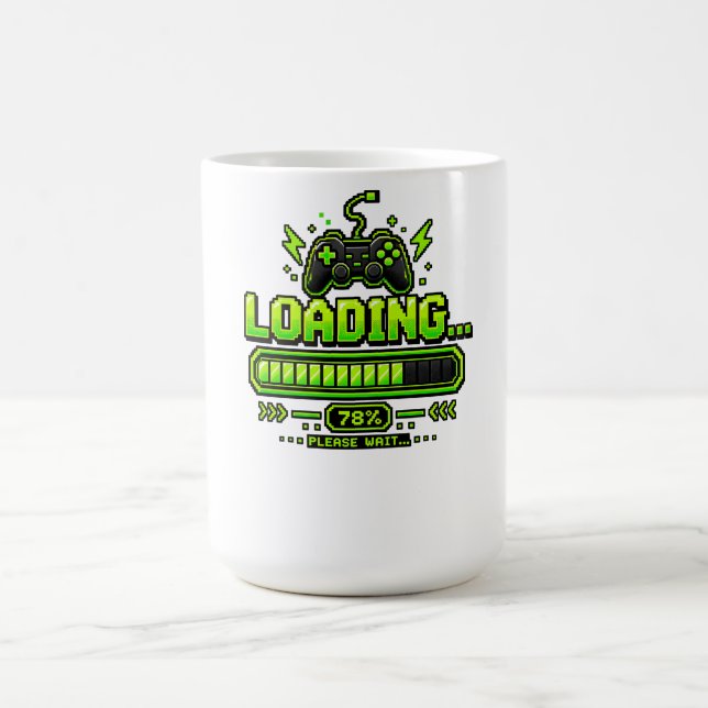 Neon Pixel Art Spelkontroll Kaffemugg (Center)