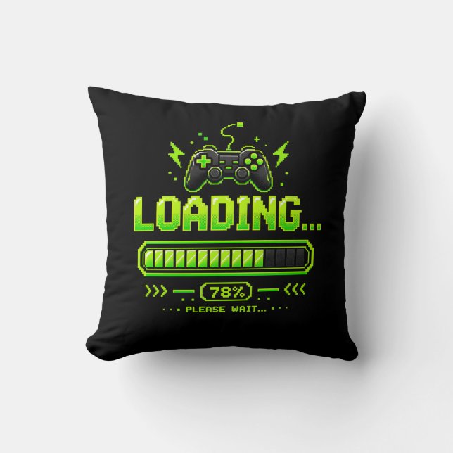 Neon Pixel Art Spelkontroll Kudde (Framsida)