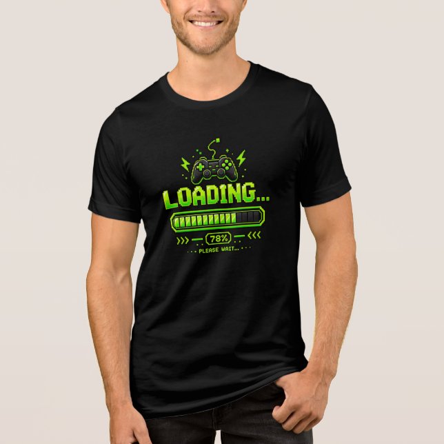 Neon Pixel Art Spelkontroll T Shirt (Framsida)
