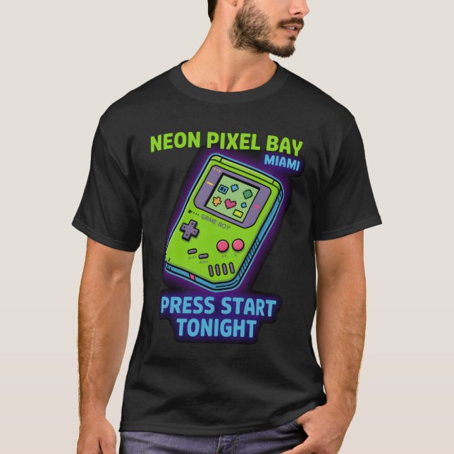 Neon Pixel Bay T Shirt (Framsida)