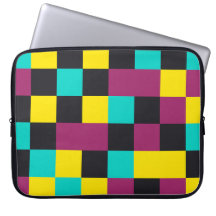 Neon Pixel Mönster Laptopskydd