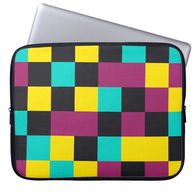 Neon Pixel Mönster Laptopskydd (Framsidan)