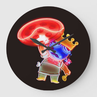 Neon Pizza Paj Clock Stor Klocka