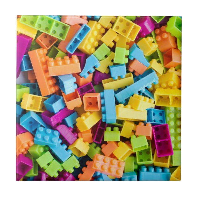 Neon Plastic Byggnad Blocks Kakelplatta (Framsidan)