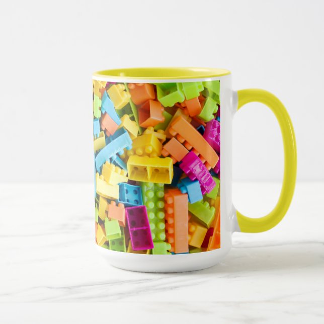 Neon Plastic Byggnad Blocks Mugg (Höger)