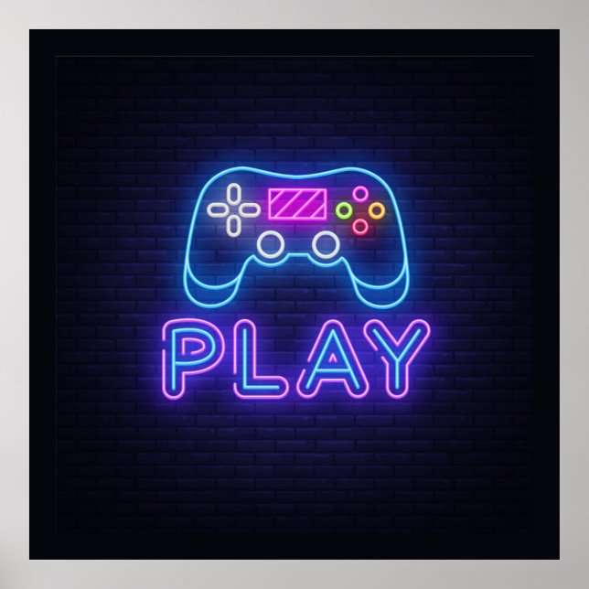 Neon Play Gamer Poster (Framsidan)