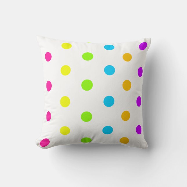 Neon Polka Dot Pillow Kudde (Framsida)