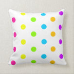 Neon Polka Dot Pillow Kudde<br><div class="desc">Ljusnylon hamnar på vit bakgrund. Neon Rosa,  Gult,  Grönt,  Aqua,  Orange och Lila. Finns även i en lumbalram (rektangel)-storlek. Högkvalitativ design tryckt på tyg.</div>