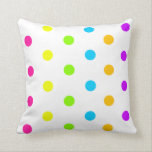 Neon Polka Dot Pillow Kudde<br><div class="desc">Ljusnylon hamnar på vit bakgrund. Neon Rosa,  Gult,  Grönt,  Aqua,  Orange och Lila. Finns även i en lumbalram (rektangel)-storlek. Högkvalitativ design tryckt på tyg.</div>
