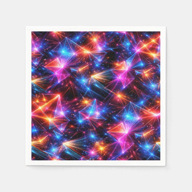 Neon Polygon Abstract with Explosions Pappersservett (Framsidan)