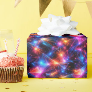 Neon Polygon Abstrakt med Explosioner Presentpapper