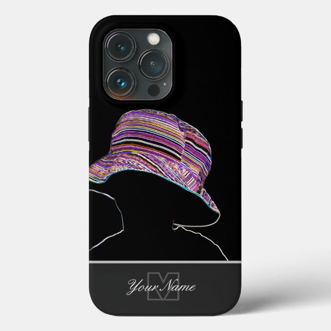 Neon-Pop-Art barnfärgad hatt med Monogram! (Baksida )
