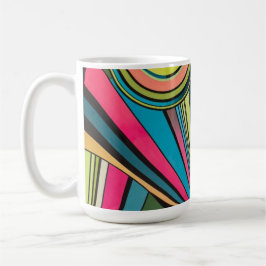 Neon Pop Art Deco: Electric Geometric Radio Waves  Kaffemugg