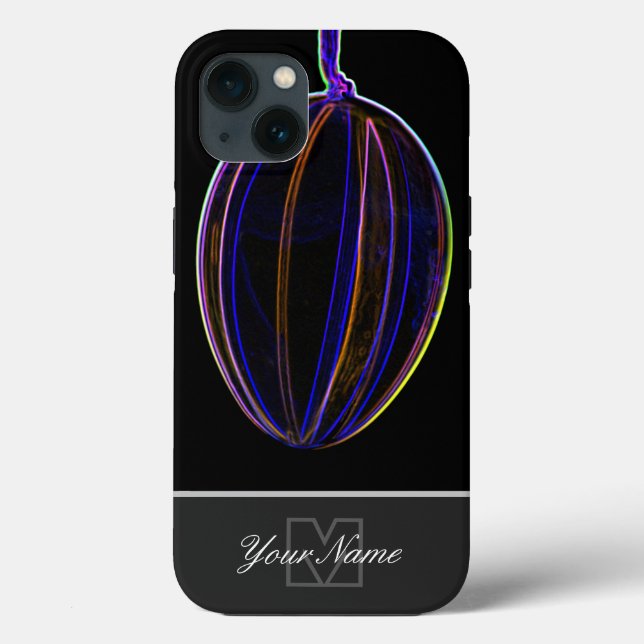 Neon-Pop-Art Glad påsk Egg med Monogram! Fodral- (Baksida)