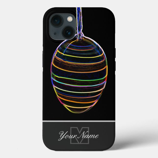 Neon-Pop-Art Glad påsk Egg med Monogram! Fodral- (Baksida)