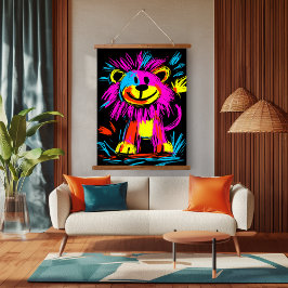 Neon Pop Art Modern Lejon: Vibrant och lekfull