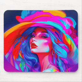 Neon Pop Art Porträtt Musmatta