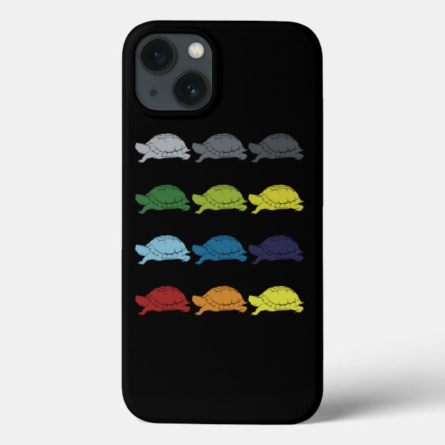 Neon Pop Art Retro Turtle Animal Gift Idea (Baksida)