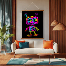 Neon Pop Art Robot: Spelande och Futuristiska