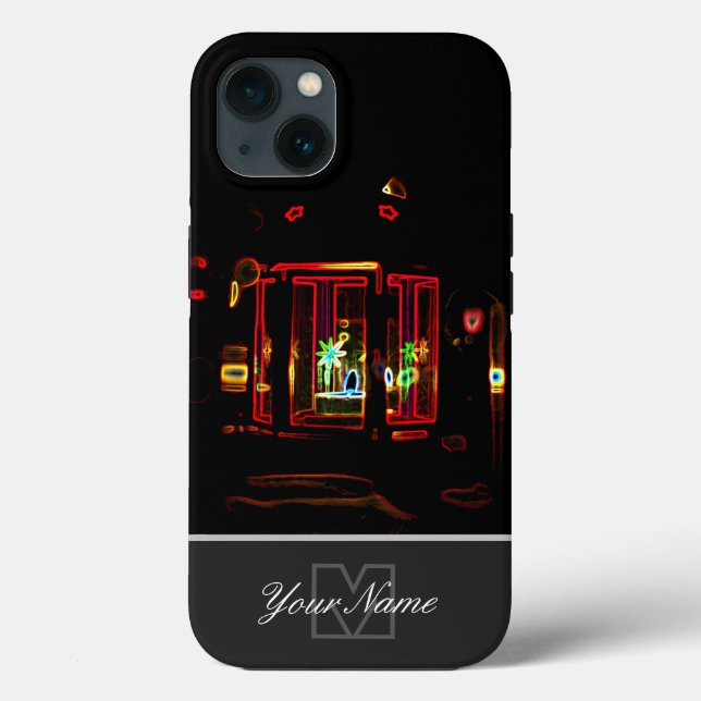 Neon-Pop-Art romantiskt ljus med Monogram! (Baksida)