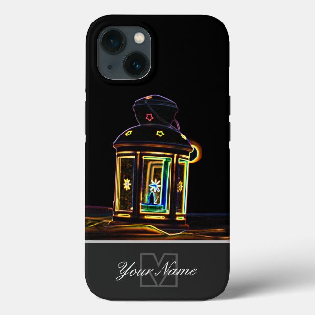 Neon-Pop-Art romantiskt ljus med Monogram! (Baksida)