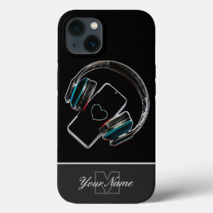 Neon-Pop-Art smartphone headset, Monogram!