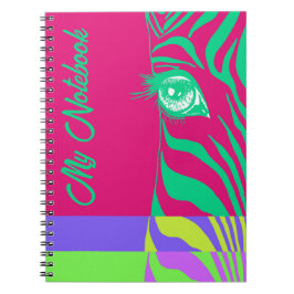 Neon Pop Art Zebramönster Glam Anteckningsbok