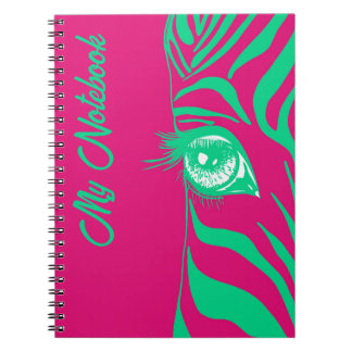 Neon Pop Art Zebramönster Glam Anteckningsbok