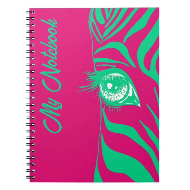 Neon Pop Art Zebramönster Glam  Anteckningsbok (Framsidan)