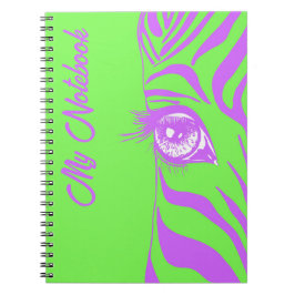 Neon Pop Art Zebramönster Glam Anteckningsbok