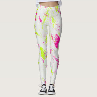 Neon Pop Chaos Leggings - Bold Abstrakt Street Vib
