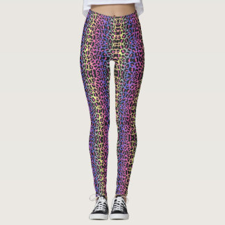 Neon Pop Leopard Print Leggings - Fet och Snyggt