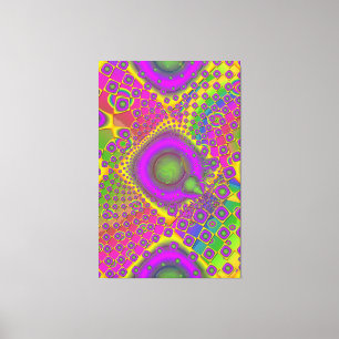 Neon Pop Papper Psychedelic Canvastryck