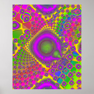Neon Pop Papper Psychedelic Poster