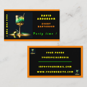 Neon Popular Party Time Personlig Professionell Visitkort