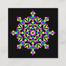 *~* Neon Powerful Mandala-lagningskonst Fyrkantigt Visitkort