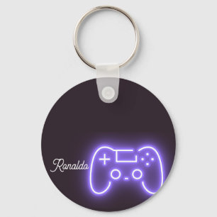 NEON PS4-referensen för eget namn Nyckelring