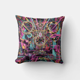 Neon Psychedelic Luxury Lounge Art Kudde