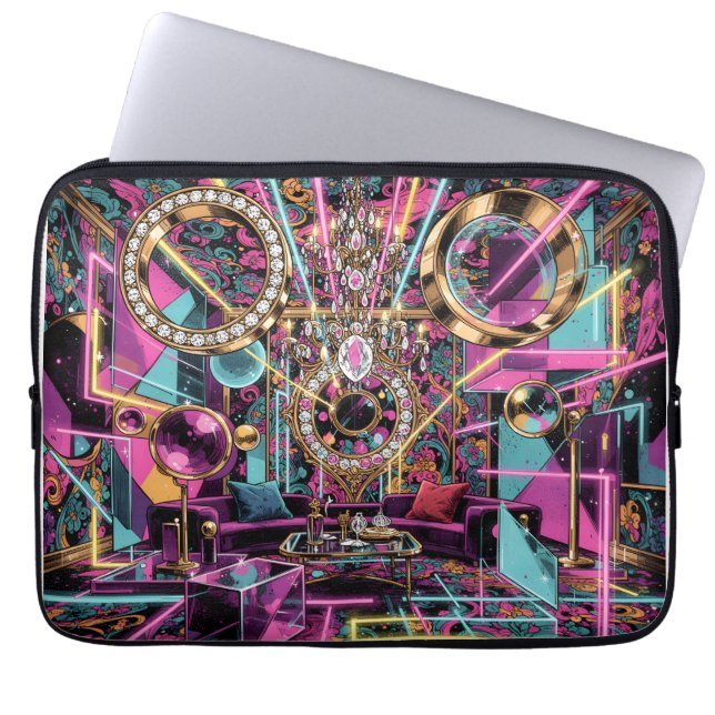 Neon Psychedelic Luxury Lounge Art Laptop Fodral (Framsidan)