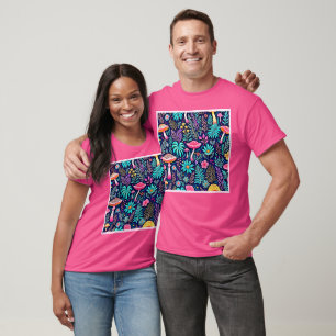 Neon Psychedelic Mushroom Forest Dream T Shirt