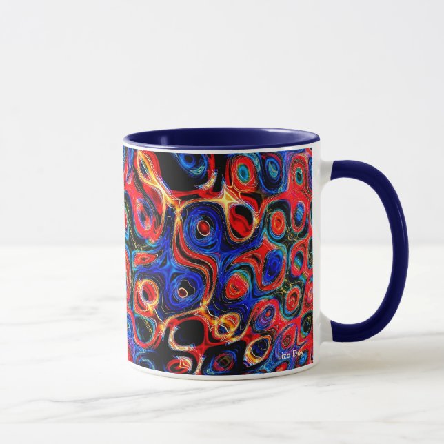 Neon Psychedelic Ripples Mugg (Höger)