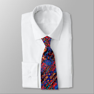 Neon Psychedelic Ripples Neck Tie Slips