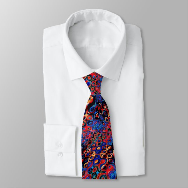 Neon Psychedelic Ripples Neck Tie Slips (Bunden)