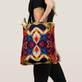 Neon Psychedelic Tote Bag Tygkasse