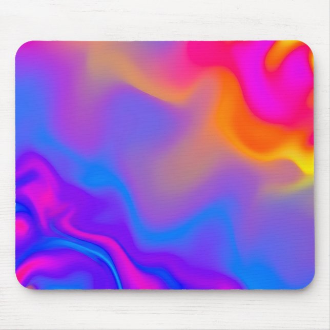 Neon Psykedelisk Fluid Färg Musmatta (Framsidan)