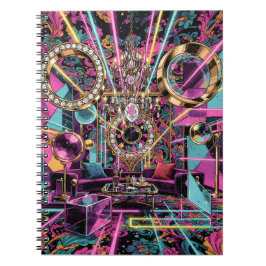 Neon Psykedelisk Lyx Lounge Art Anteckningsbok