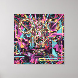 Neon Psykedelisk Lyx Lounge Art Canvastryck