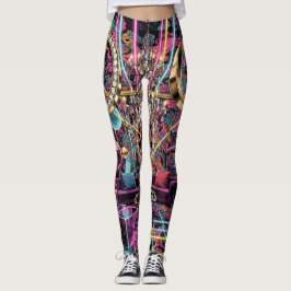 Neon Psykedelisk Lyx Lounge Art Leggings