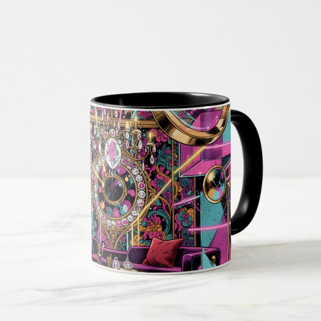Neon Psykedelisk Lyx Lounge Art Mugg (Framsida höger)