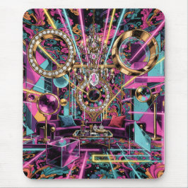 Neon Psykedelisk Lyx Lounge Art Musmatta
